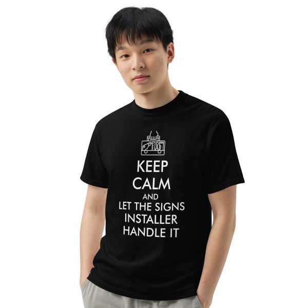 “Keep Calm” Unisex garment-dyed heavyweight t-shirt - White Letters - Image 2