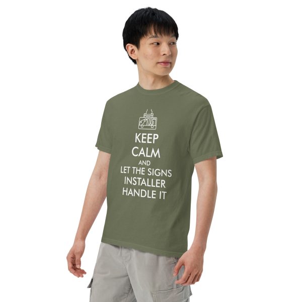 “Keep Calm” Unisex garment-dyed heavyweight t-shirt - White Letters - Image 8