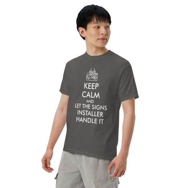 “Keep Calm” Unisex garment-dyed heavyweight t-shirt - White Letters - Image 5