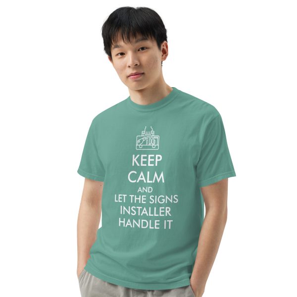 “Keep Calm” Unisex garment-dyed heavyweight t-shirt - White Letters - Image 11