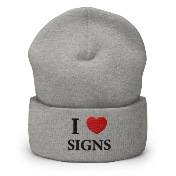 "I Love Signs" Cuffed Beanie