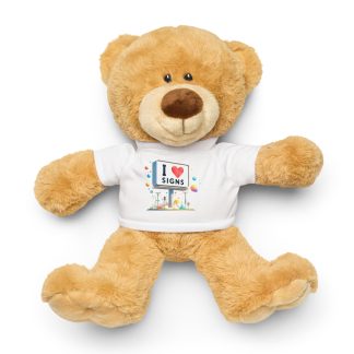 "I love Signs" Teddy bear with a t-shirt