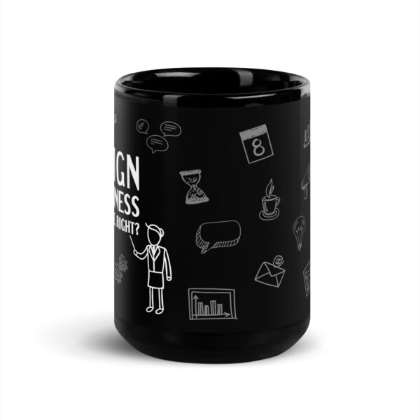 "No Sign, No Business" Black Glossy Mug - Image 2