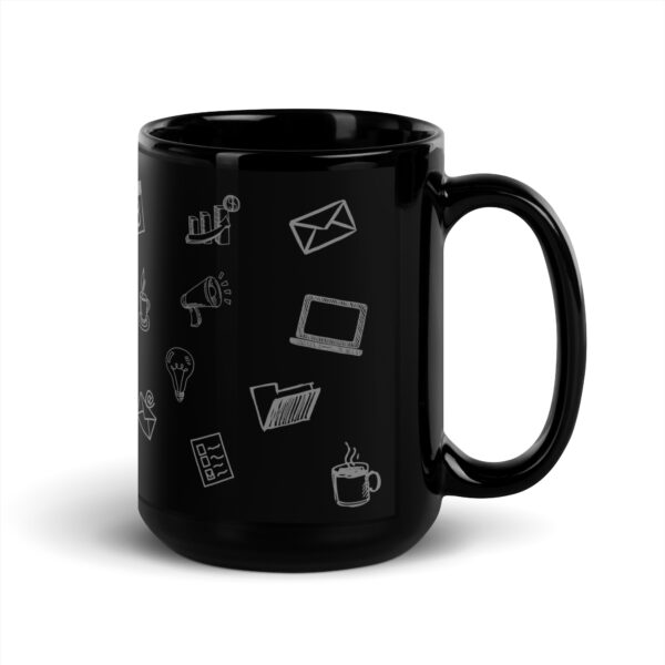 "No Sign, No Business" Black Glossy Mug - Image 3