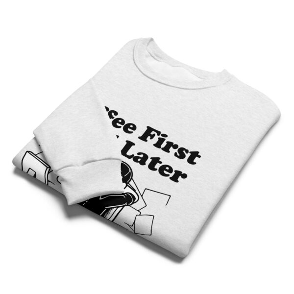 “Coffee First, Vinyl Later” Crew neck sweatshirt - Image 3