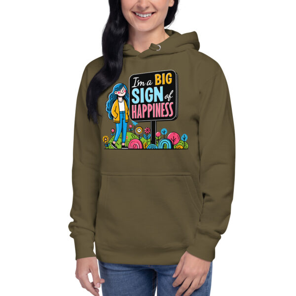 "I'm a Big Signs of Happiness" Unisex Hoodie - Image 10