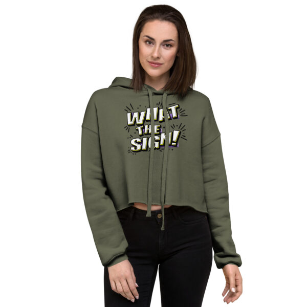 "What the Sign" Crop Hoodie - Image 6